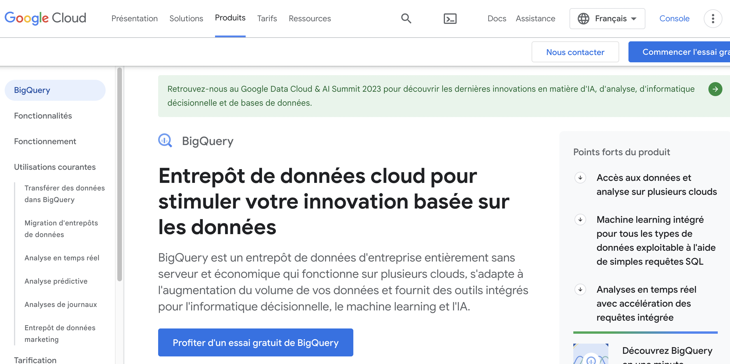 cout data warehouse google bigquery