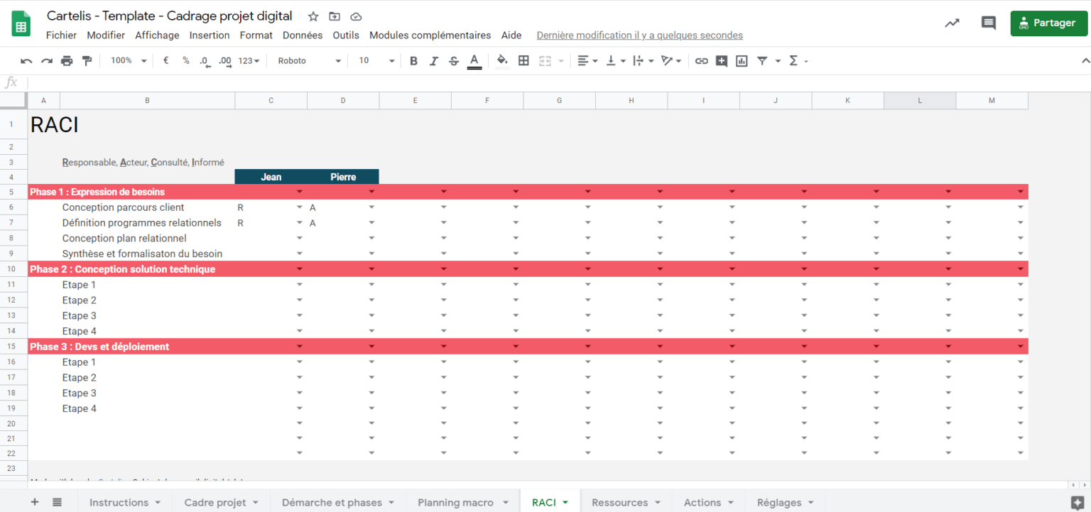 migration crm matrice raci